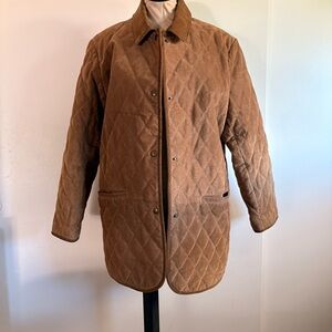 Soft Leather Quilted Brown Field Jacket Chore Coat